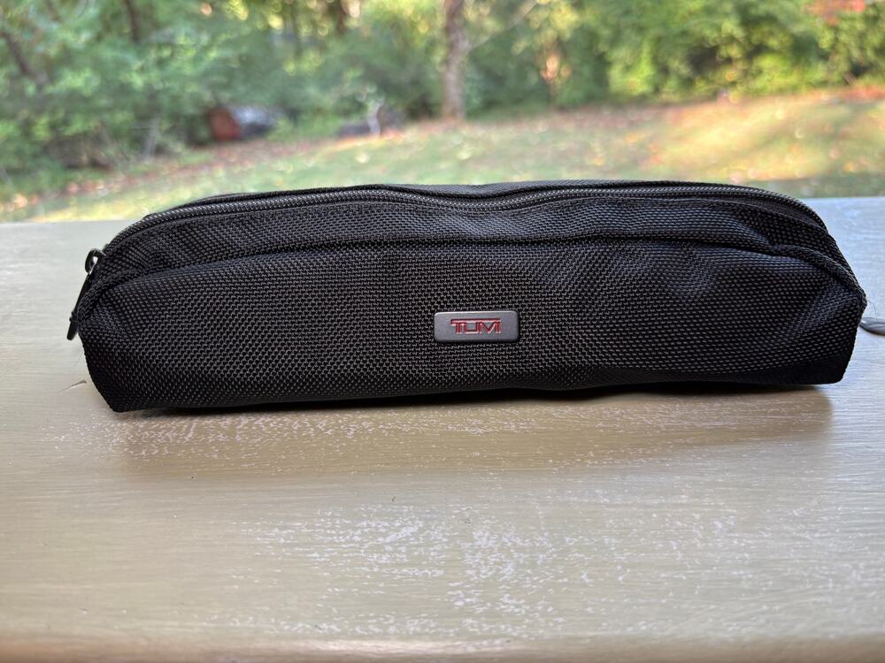TUMI Black FXT Ballistic Nylon Pencil Case & Travel Tech Cord Organizer